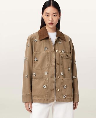 AllSaints Bex Embellished Denim Jacket