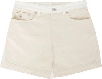 Stella McCartney Bandana Denim Shorts - Dames - Denim shorts - Beige - W26 - Denim - Korte Broeken