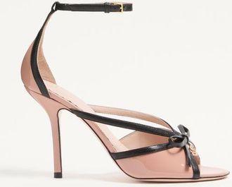 Valentino Garavani Bepointy Sandal in Patent Leather and Kidskin 100Mm Wo