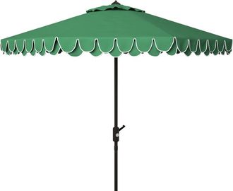 Safavieh Sombrilla en metal/tela, caza verde