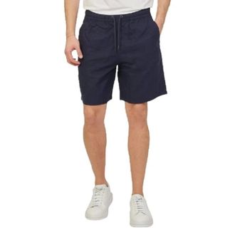 Emporio Armani Korte Broeken, Heren, Blauw, XL, Linnen, Linnenmix Bermuda