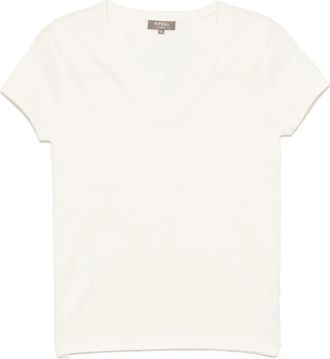 N.Peal T-shirt Cash in seta e cotone - Bianco