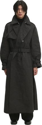 VETEMENTS Metalized Wrinkled Trenchcoat - Heren - Mantels - Zwart - Maat: L Katoen