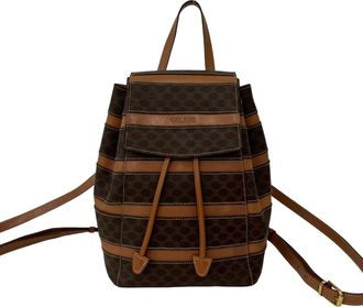 Celine Brown Leather Pvc Backpack (Pre-Owned)