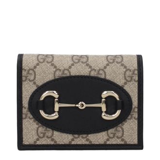 Gucci Donnas Portafoglio In Tessuto Beige/Nero