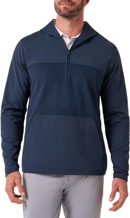 Travis Mathew Polar Seas Quarter Zip Pullover in Total Eclipse at Nordstrom, Size Xx-Large