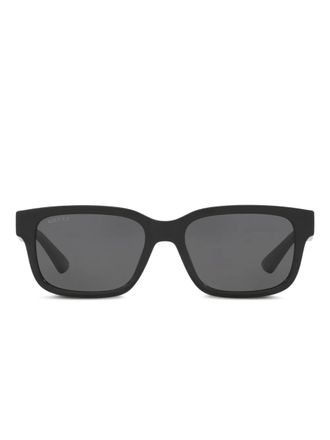 Gucci rectangle-frame sunglasses - men - Plastic - 56 - Black