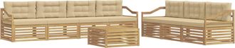 vidaXL Conjunto De Sof&aacute;s De Exterior 8 Uds. Y Beige Poli&eacute;ster Vidaxl