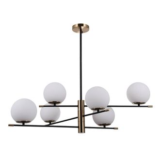 Netlighting Stelia Modern 6 Light Globe Pendant Ceiling Light E14 in Black