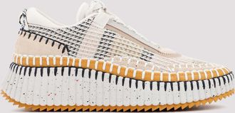 Chlo&eacute; Beige Lace Up Sneakers