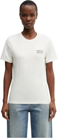 Maison Kitsun&eacute; Gallery Fox Regular T-shirt - Dames - Tops - Beige - Maat: S Katoen