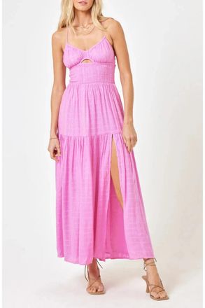 L*Space L*Space Calla Cover Up Sundress Womens Tulip Smocked Sweetheart Neck GBO3918