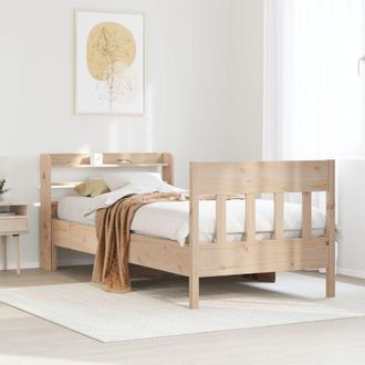 vidaXL Estructura De Cama Sin Colch&oacute;n Madera Maciza Pino 75x190 Cm Vidaxl