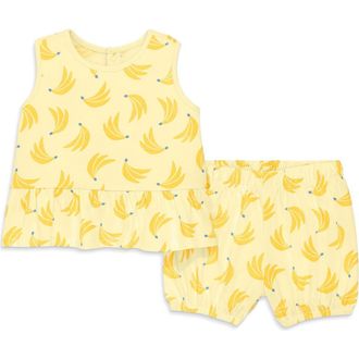 primary Baby Tank And Shorts Set in Light Banana Bananas at Nordstrom, Size 18-24M