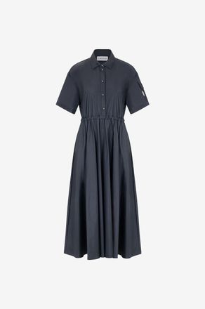 Moncler Midi-Kurzarm-Hemdkleid aus technischer Popeline