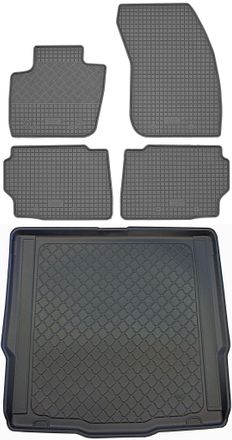 OEM Ford Mondeo V Turnier Kombi (5 Puertas) Desde 01.2015 Set - Alfombrillas De Goma Para Coche + Alfombrilla Para Maletero