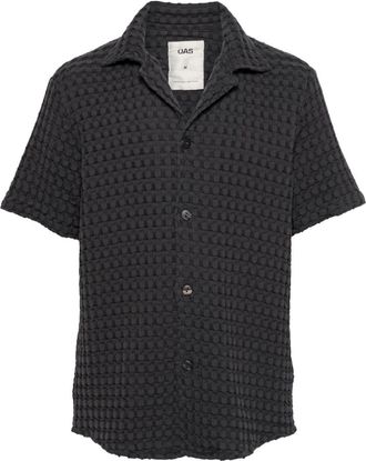 OAS Cuba camp-collar shirt - men - Cotton - L - Grey