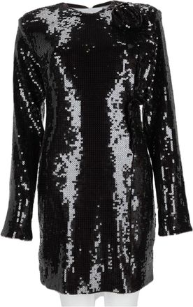 Rotate Fitted Mini Dress With Black Sequin Detailing And Bow Accent