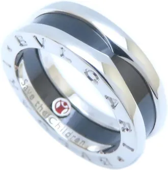 Bulgari B.Zero1 Black Ceramic Silver 925 Band Ring (Pre-Owned)