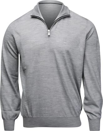 Brunello Cucinelli Grigio zip-neck sweater - men - Wool/Cashmere - S - Grey