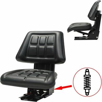 vidaXL Asiento De Tractor Con Suspensi&oacute;n Negro Vidaxl