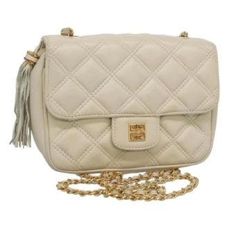 Givenchy Tweedehands leren schoudertassen - Dames - Pre-owned - Wit - Maat: ONE Size Leer
