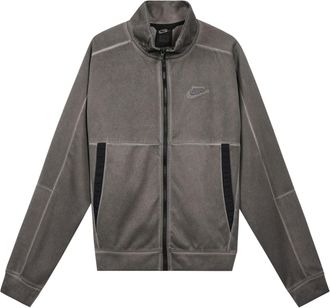 Nike Sportswear Embroidered Logo Knit Sports Jacket Gray DA7177-010