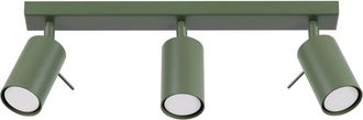 Wonderlamp L&aacute;mpara de techo verde 3 focos estilo industrial ajustable