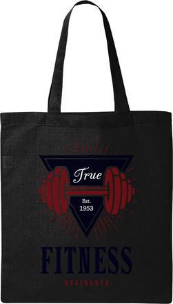 Generic True Fitness Residence Natural Ecological Cotton Tote Bag Black