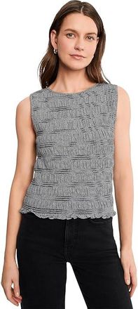 Madewell Sachi Smocked Tank Top Stripe Womens Clothing Jet Black : LG (Womens 10-12), Cotton/Linen