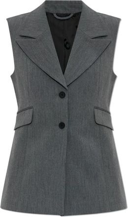 AllSaints Astra Vest - Dames - Bodywarmers - Grijs - S - Leer - Jassen
