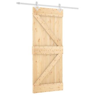 vidaXL Puerta Corredera Natural Y Blanco 85 X 210 Cm Vidaxl