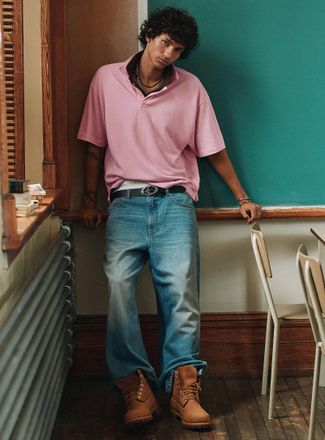 Djab Mens Faded blue 5-pocket jean Camden fit - Baggy