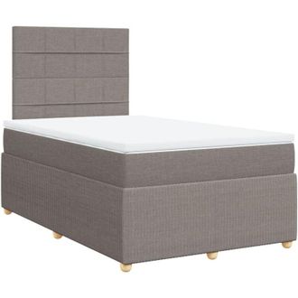 vidaXL Vidaxl - Cama Box Spring Con Colch&oacute;n Tela Gris Taupe 120x200 Cm
