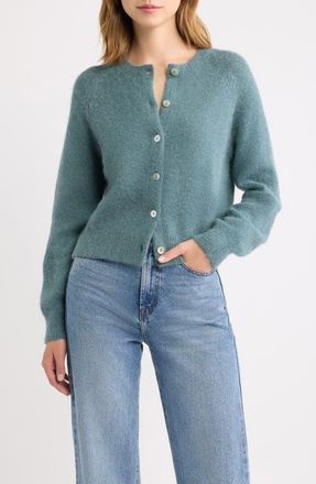 D&ocirc;en Petra Alpaca & Merino Wool Blend Cardigan in Seafare at Nordstrom, Size Xx-Small