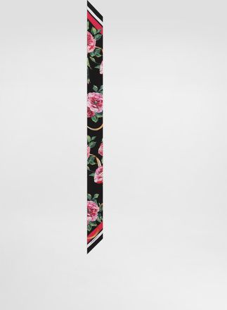 Dolce & Gabbana Rose-print Twill Headscarf (6x100) - Woman Scarves And Silks Print Onesize