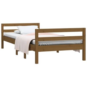 Berkfield Home Beautiful Bed Frame Honey Brown 75x190 cm Small Single Solid Wood Pine