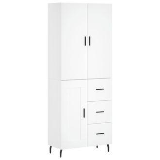 vidaXL Vidaxl - Aparador Alto Madera Contrachapada Blanco 69,5x34x180 Cm
