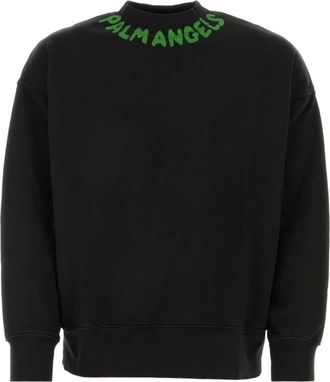 Palm Angels logo-print sweatshirt - men - Cotton - S - Black