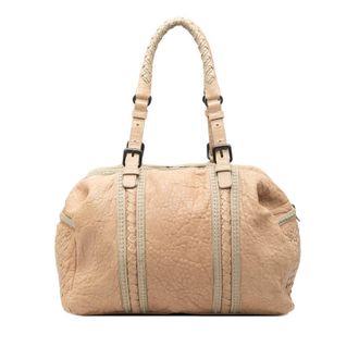 Bottega Veneta Pre-owned Bottega Veneta Intrecciato Trimmed Pebbled Lambskin Top Handle Bag Ladies VNULN6U3OCHIVD6B