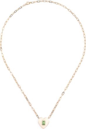 Roxanne First 14kt Yellow Gold Heart Garnet Necklace - Womens - 14kt Gold/Garnet