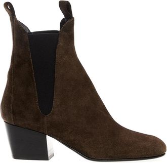 AGL Groene Su&egrave;de Enkellaarzen Aw 23 - Dames - Cowboylaarzen - Bruin - 38 EU - Su&egrave;de - Schoenen