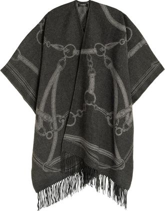 Lauren Ralph Lauren Knit Poncho in Charcoal Heather at Nordstrom