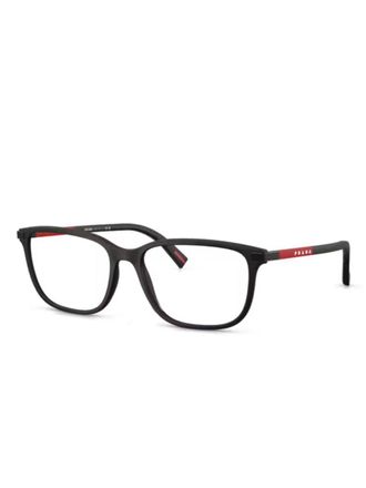 Prada logo-print glasses - men - Nylon - 56 - Black