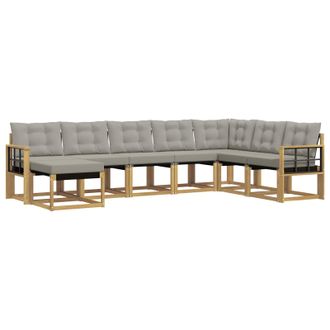 vidaXL Conjunto De Sof&aacute;s De Exterior 8 Pcs Blanco Y Gris Claro Vidaxl