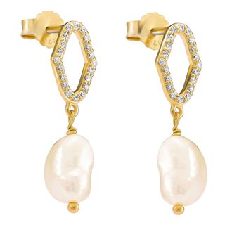 Orphelia Normandy WoMens 925 Sterling Silver Drop Earrings - Gold ZO-7574/G - One Size