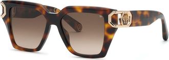 Philipp Plein SPP213M 0752 Womens Sunglasses Tortoiseshell Size 53