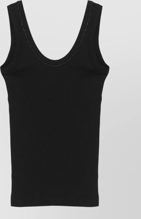 Brunello Cucinelli sleeveless top scoop neck ribbed stitching