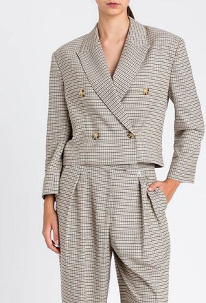 Twin-Set Blazer Twinset Actitude in misto viscosa check