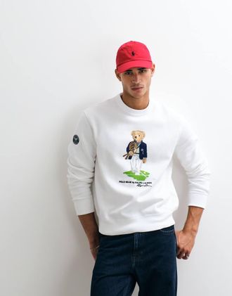 Polo Ralph Lauren Wimbledon Capsule - Felpa bianca classica con orso-Bianco